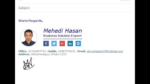 How to create A Easy Email Signature Bangla Tutorial