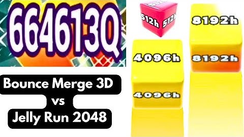 Bounce Merge 3D [664316Q] vs Jelly Run 2048 [8192H] | Level Up Gameplay Challenge