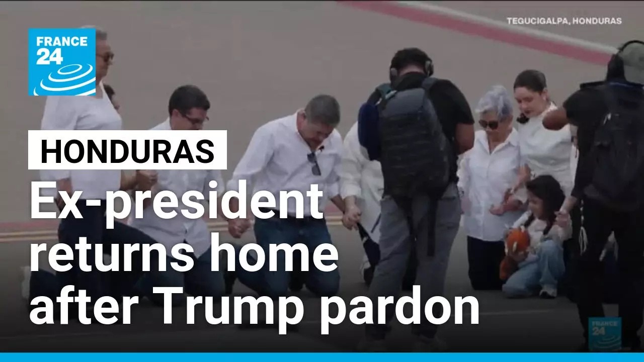 Honduran ex-president returns home after Trump pardon • FRANCE 24 English