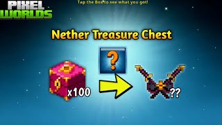 OPENING 100 NETHER CRYSTAL CHESTS!! Got Legendary | Pixel Worlds
