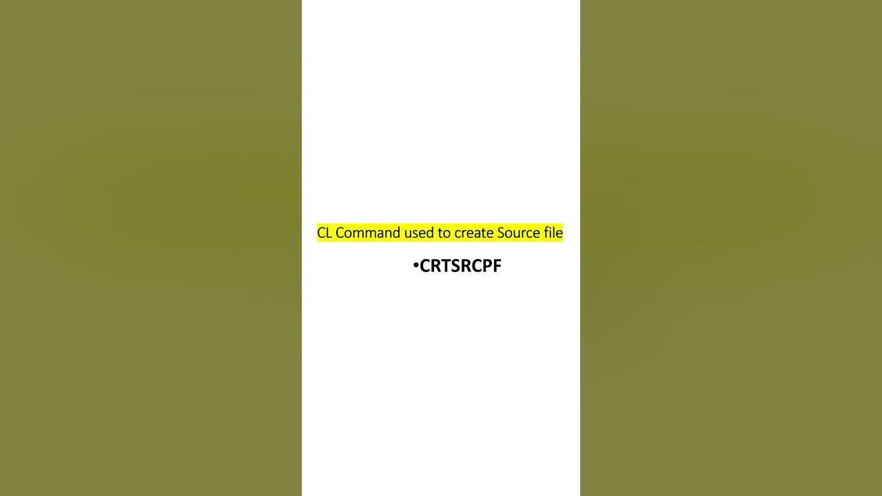 Cl command used to create source file in ibm i as400 youtube