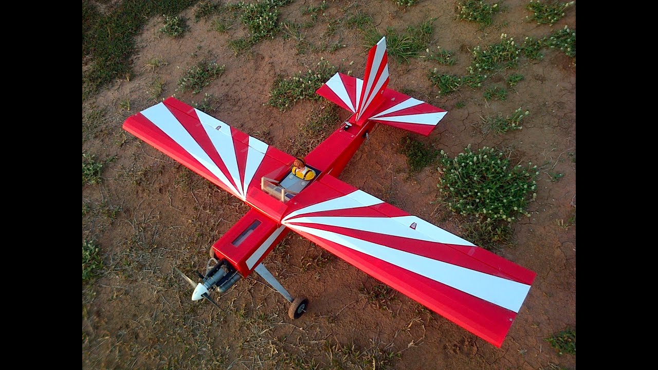 Own design and Homemade RC Plane with nitro engine ASP 32 