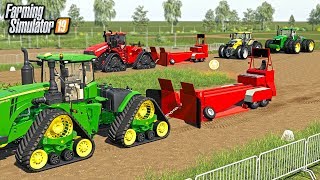 TRACTOR PULLING WITH SLED! JOHN DEERE 9RX & CASE QUAD TRAC BATTLE | FARMING SIMULATOR 2019