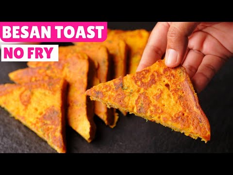 In 2 Just Spoons Oil Make High-Protein BESAN TOAST For Breakfast | Healthy Bread Pakoda | बेसन टोस्ट