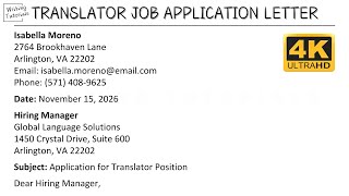 How To Write Translator Job Application Letter with Sample and Explanation | Writing Tutorials