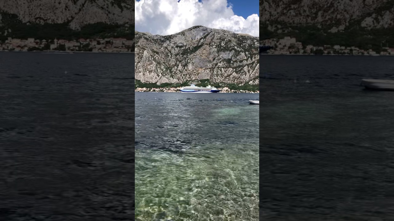 Cruise Ship In The Mediterranean’s Boka Bay With Crystal Clear Waters! #travel #travelvlog #shorts