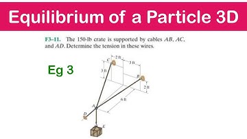 ​ 🔺14 - Equilibrium of a Particle 3D - Example 3 - Free Body Diagrams