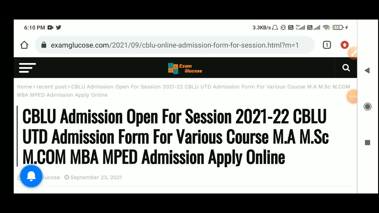 CBLU Merit List for UTD || 1st And 2nd Merit || CBLU PG Admission 2021-22