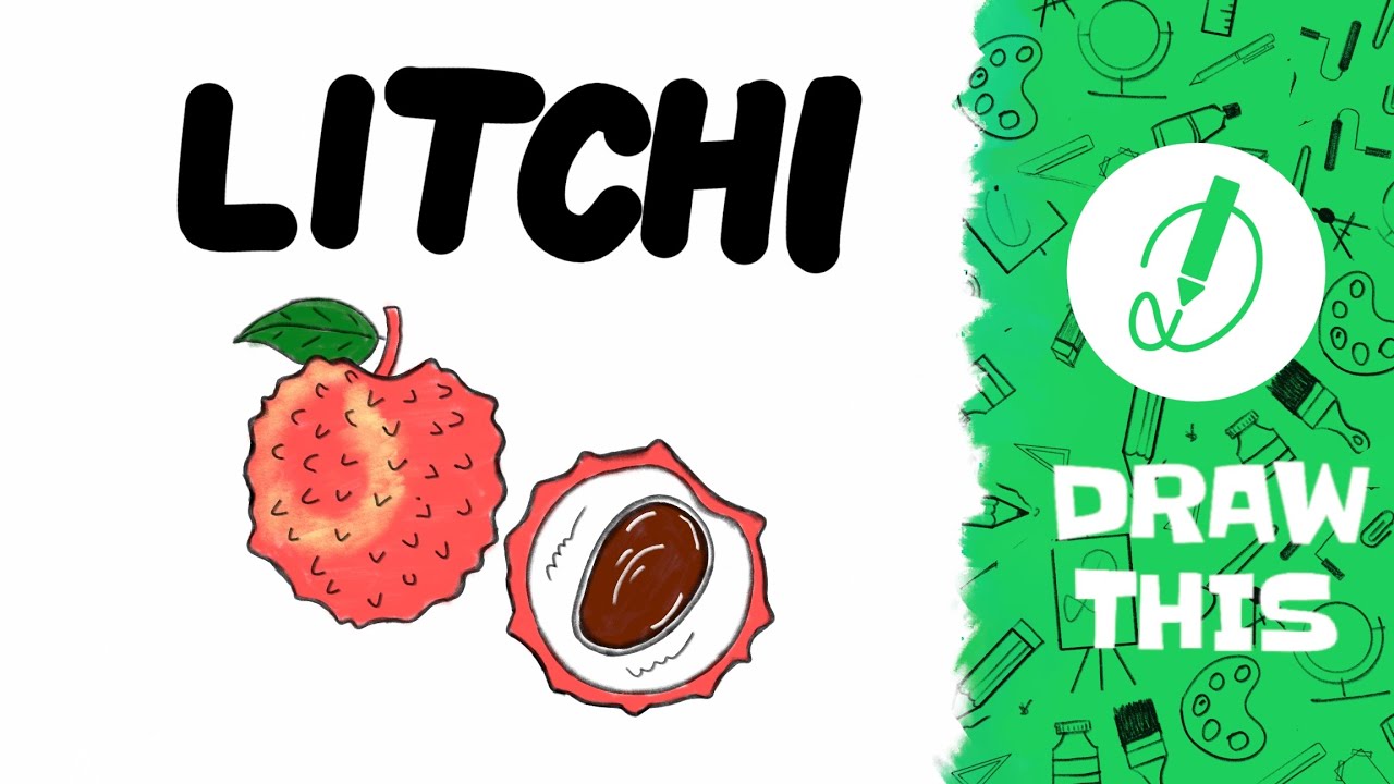 how to draw REALISIC LITCHI step by step | very easy | with dimension