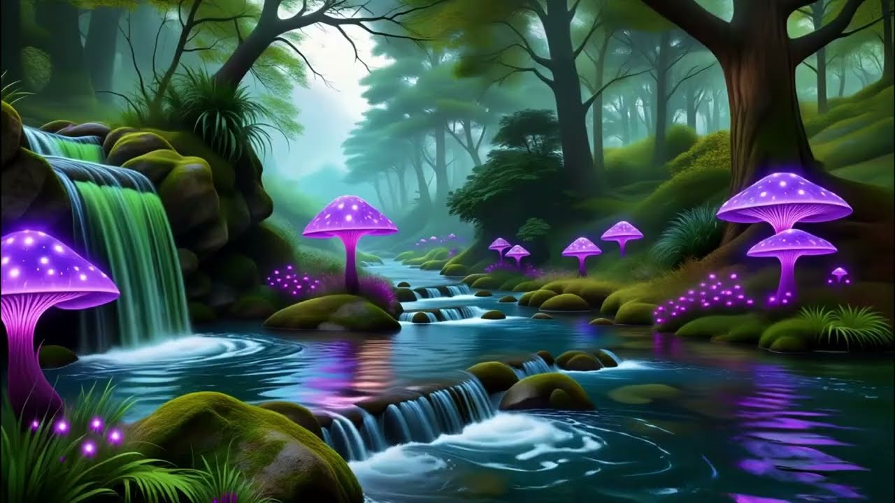 🌊 Magical Forest Waterfall Sounds ✨ Deep Relaxation Music for Sleep, Study & Stress Relief