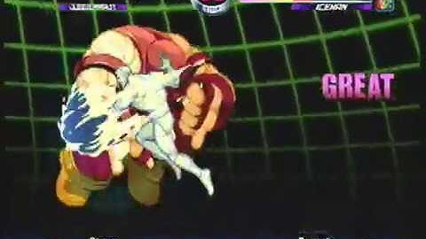 MvC2: Iceman Guard Break Midscreen to Arctic Attack Combo