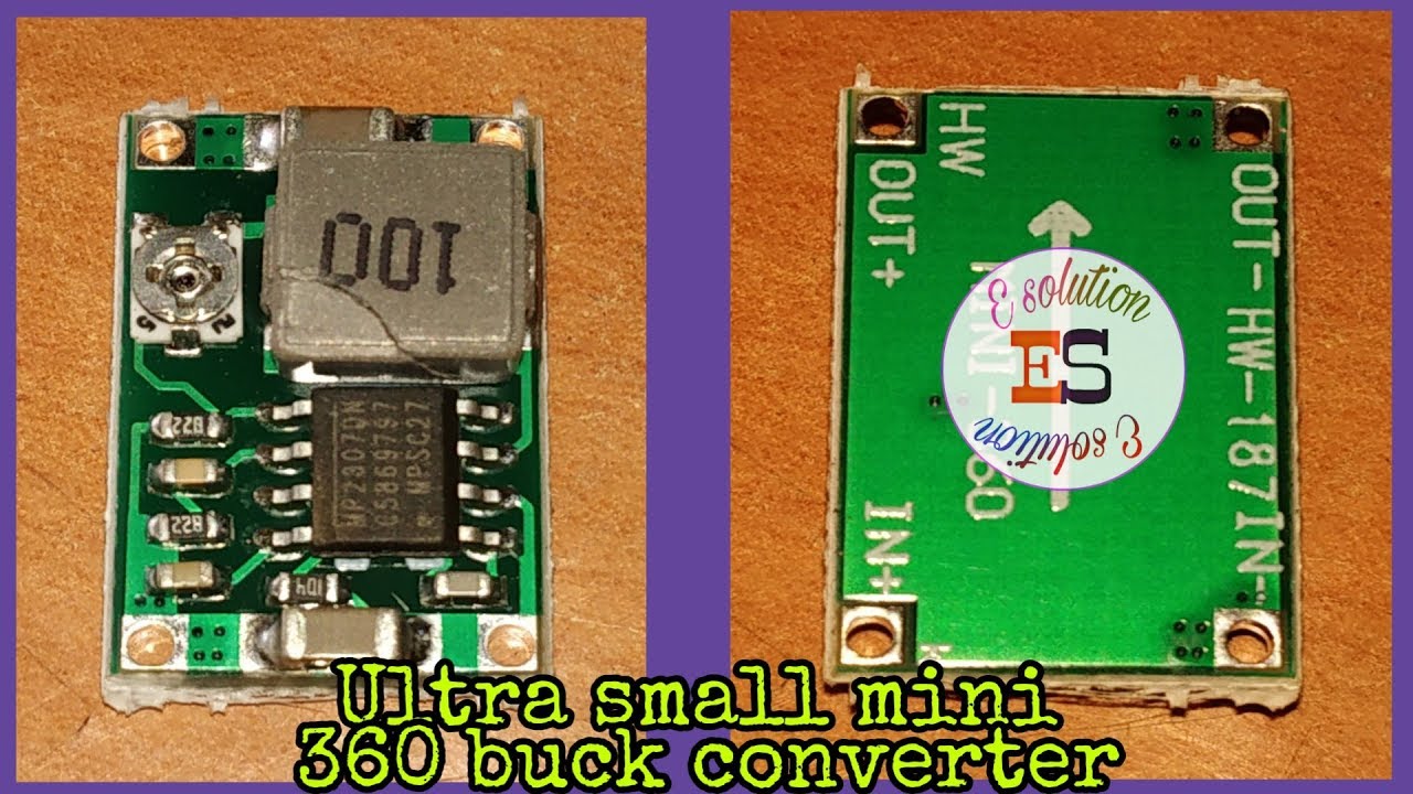 Ultra small mini 360 buck converter - YouTube