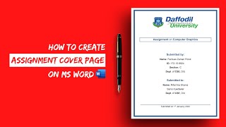 Make the perfect Cover Page for your Assignment 📝 in MS Word