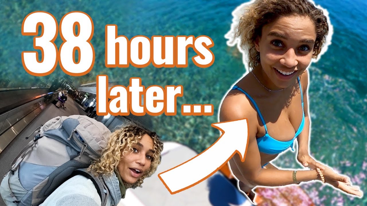 GREECE | delayed flights, Greece cliff jumping, wakeboarding, hotel breakfast, floating waterpark