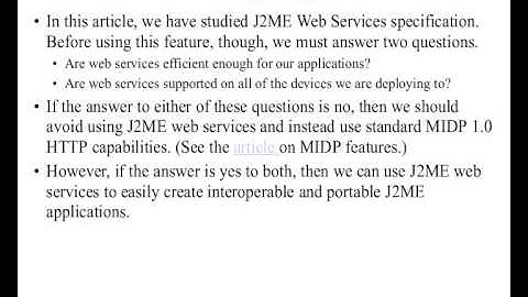 J2ME Web Services Specification