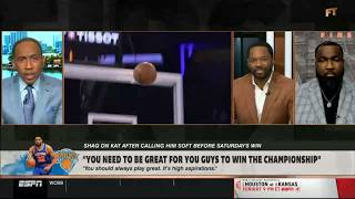 FIRST TAKE | Stephen A. rips Shaq for calling Karl-Anthony Towns soft after Knicks def. Rockets screenshot 2
