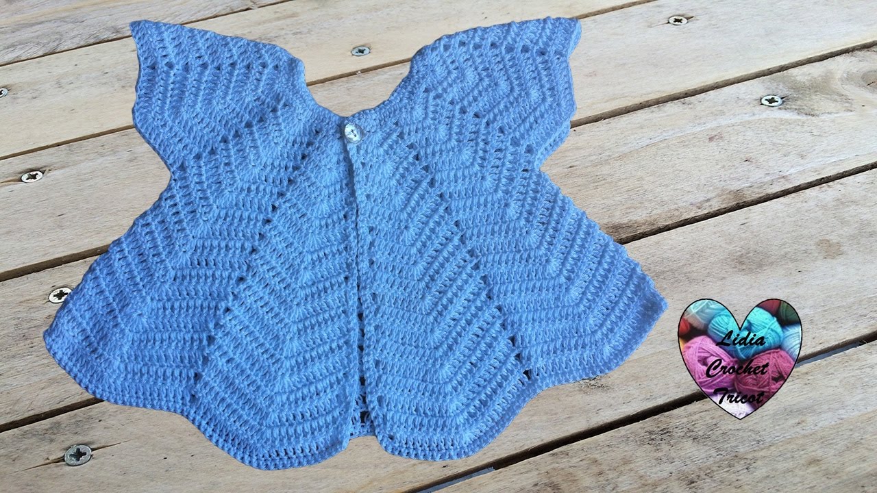 Brassière papillon bébé au crochet 1/2 / Chaquetita bebe mariposa a crochet  - YouTube