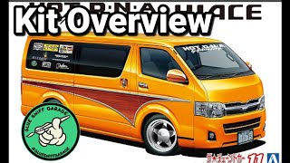 Aoshima Toyota Hiace Hot DNA model kit overview.