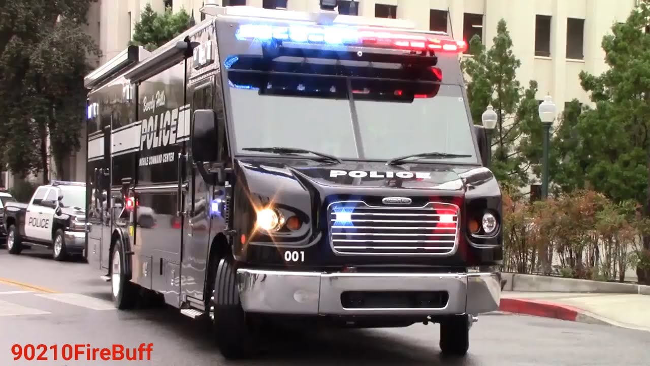 Beverly Hills Police Dept. Mobile Command Unit Returning to Quarters