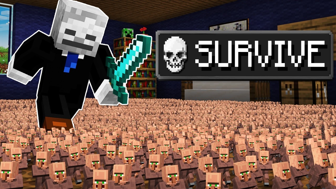 1,000,000 Villagers VS Tiny Minecraft