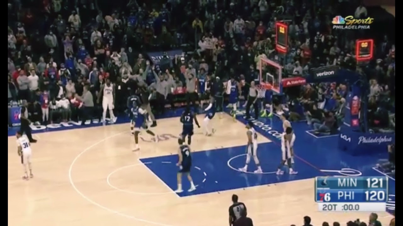 Anthony Edward Block Joel Embid And Win Againts 76ers Two O.T