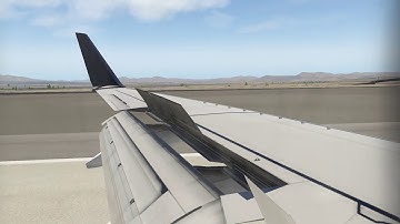 X Plane 11: Wing view landing at KLAS in the Zibo 737-800!!