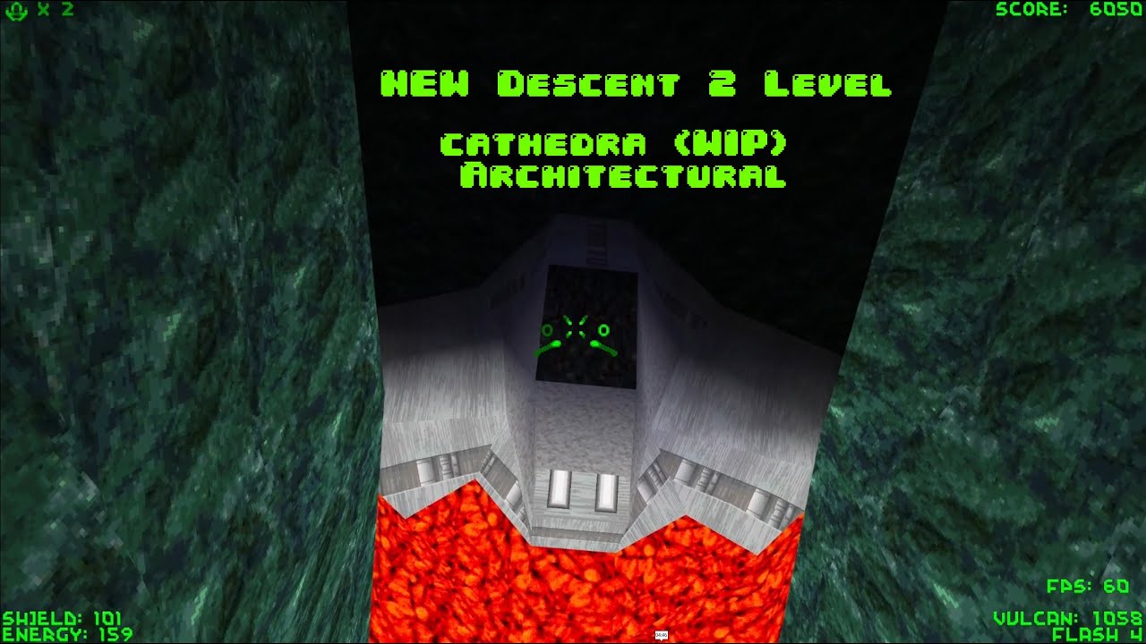 New Descent 2 Architectural Level 2025 - Cathedra - Skybox, Pyro-GX Model - Work In Progress