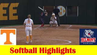 Belmont vs #3 Tennessee Softball Game Highlights, April 23 2024