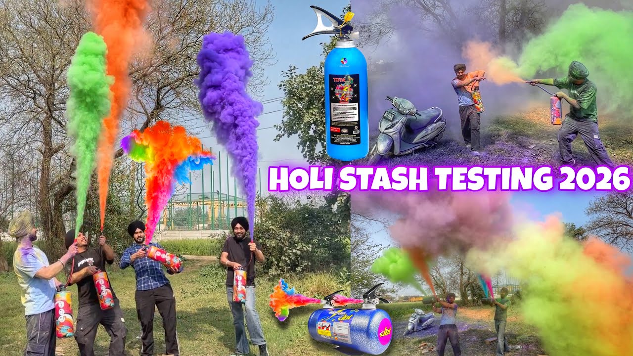⁣Holi Stash Testing With Friends 2026 😱  Colour Jet , Balloons , Pichkari , SKY SHOTS