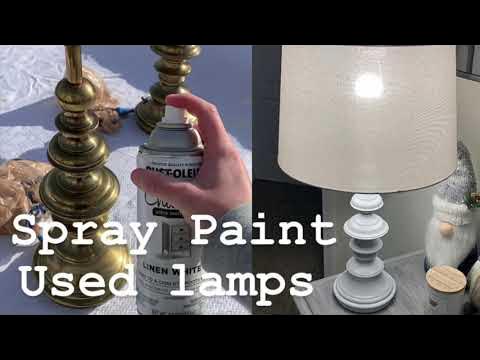 EASY DIY Chalk Spray Paint Used BRASS Lamps 