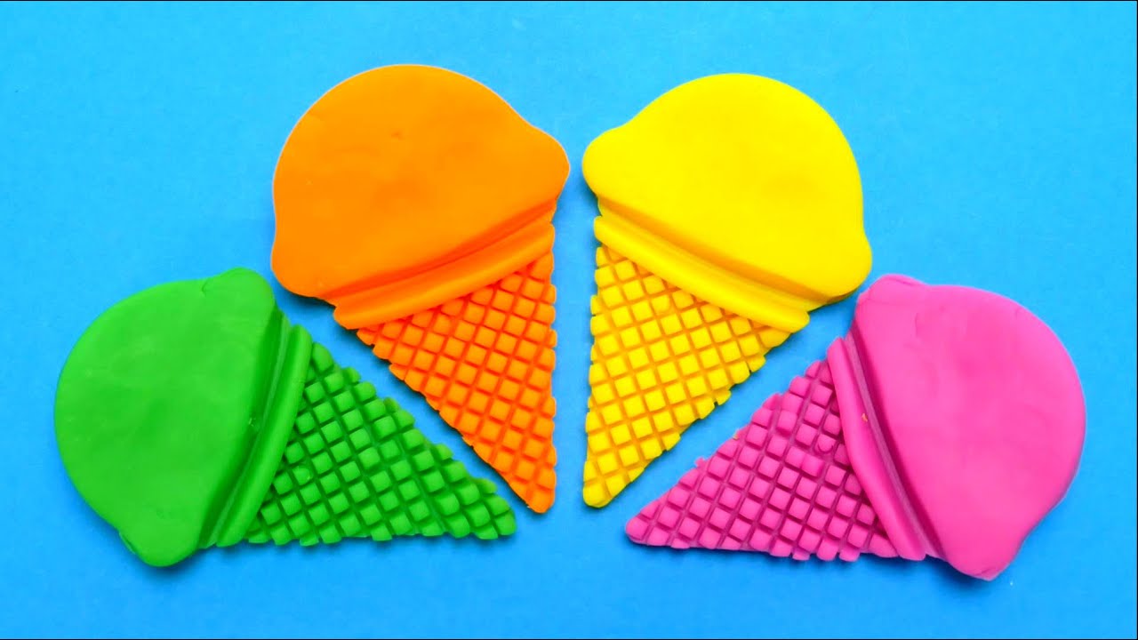 Play Doh Ice Cream Cones with Surprise Toys