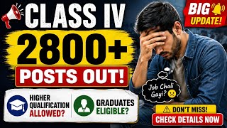 Class IV 2800+ Posts Released | Who Is Eligible? | Can Graduates Apply?