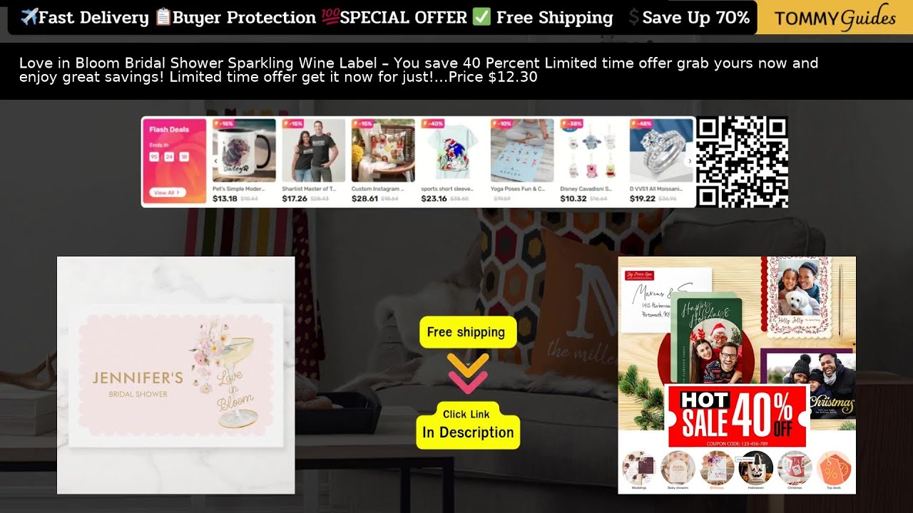 Love in Bloom Bridal Shower Sparkling Wine Label - Perfect for Celebrations! 