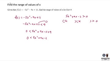 Find the range of values of x