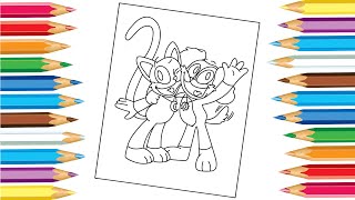 CatNap and DogDay from Smiling Critters Coloring Pages | Poppy Playtime Chapter 3