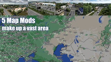 5 Map Mods make up a vast area in ETS2 1.44