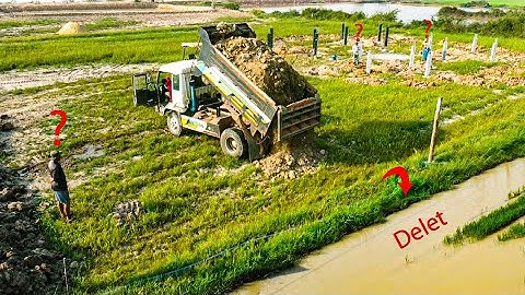 Start A New PROJECT! Amazing Machinery, Dump Trucks & Dozer Unloading Soil Into Rice Field PROJECT