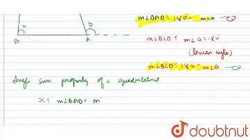 The sides B A\nand D C\nof a quadrilateral A B C D\nare produced as shown in Figure. Prove that ...
