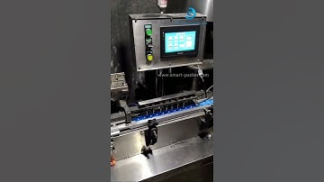 Automatic linear type plastic cap cover feeding glue filling wadding lining machine testing video