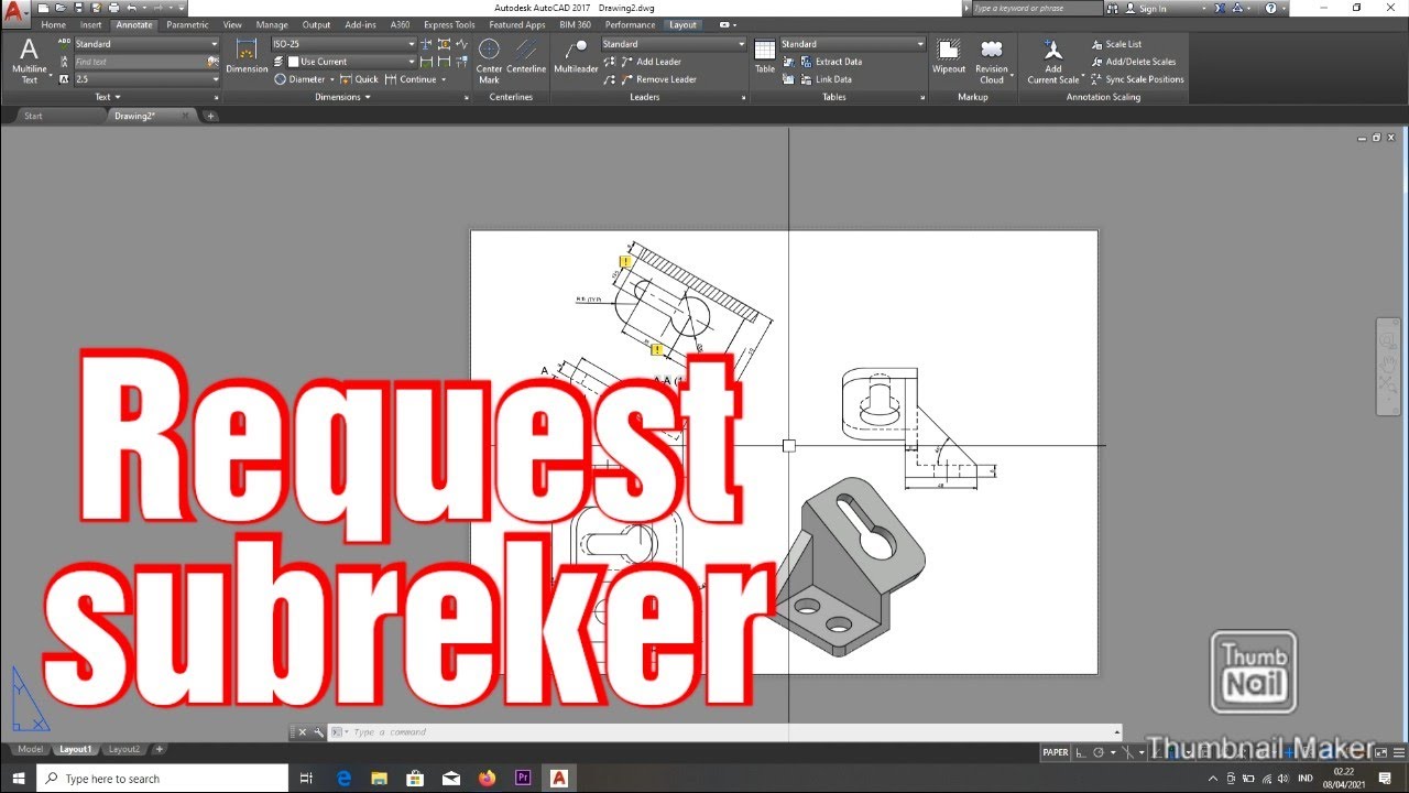 3D Autocad - DRAWING MECHANICAL REQUEST Subscriber - YouTube