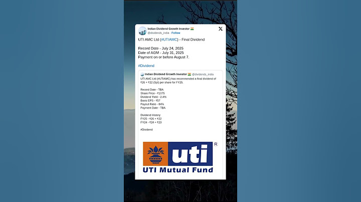 UTI AMC லிமிடெட் FY25 இன் இறுதி ஈவுத்தொகைக்கான பதிவு தேதியை நிர்ணயித்துள்ளது. #BreakingNews #StockMarket #2025