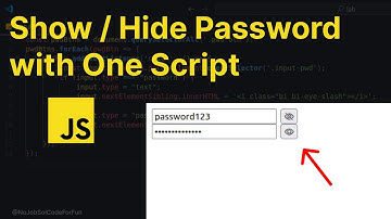 How to Toggle Show Hide Password Using Only Vanilla JavaScript