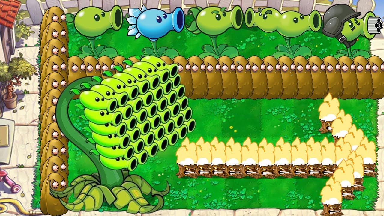 Threepeater Vs Team Gatling Pea Vs Giga Gargantuar Vs Dr Zomboss Plants ...