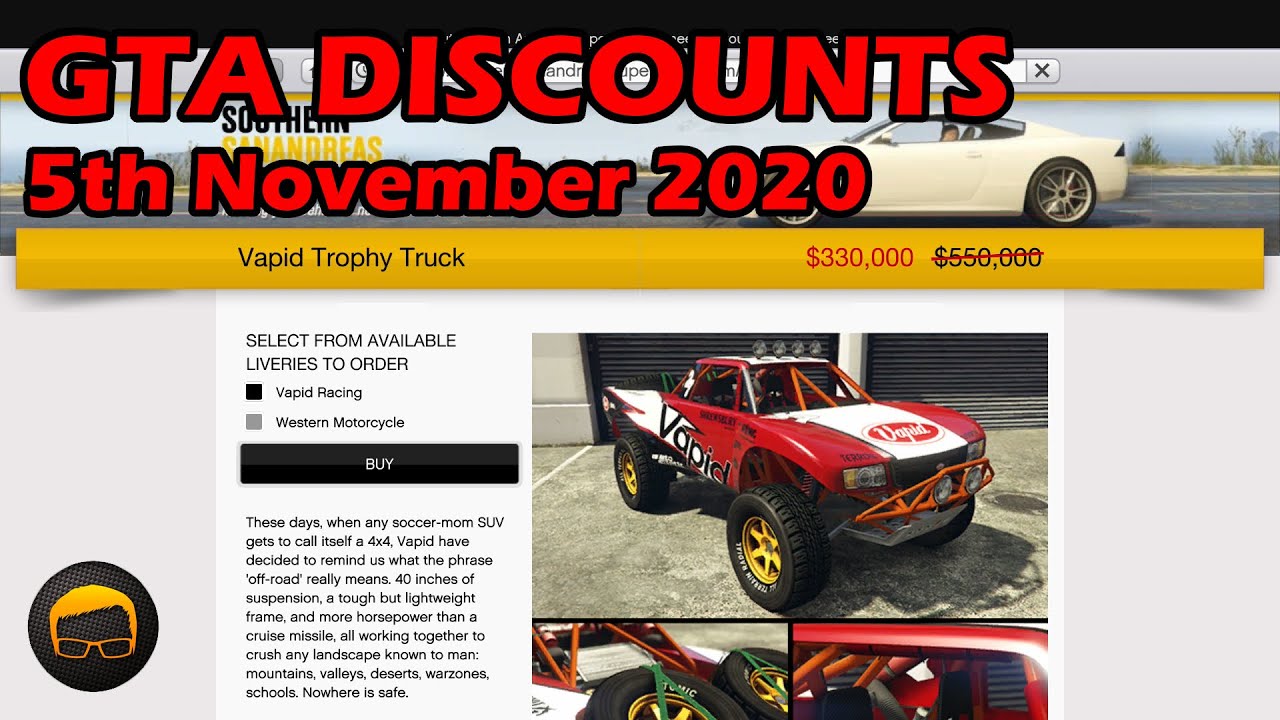 GTA Online Best Vehicle Discounts (5th November 2020) GTA 5 Weekly