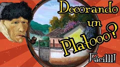 Aprende a [PINTAR!!] Paisaje en un Plato de barro.