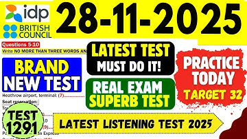 IELTS Listening Practice Test 2025 with Answers | 28.11.2025 | Test No - 1291
