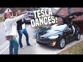 Mom's Reaction to our Tesla!
