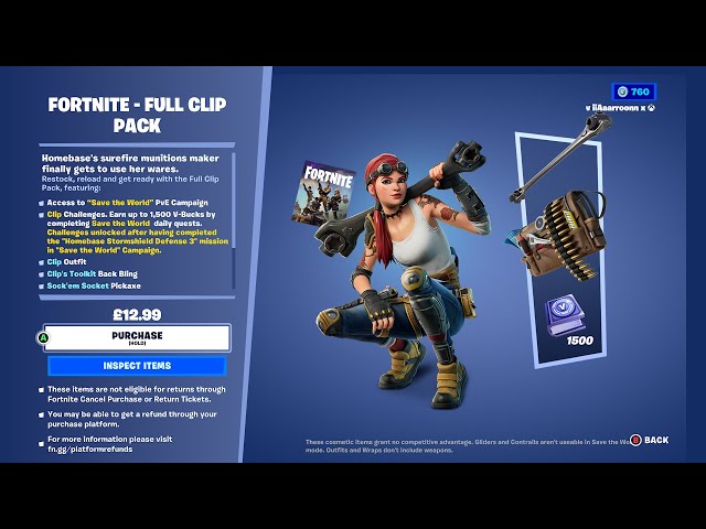 Fortnite: Full Clip Pack adds in tons of goodies and V-Bucks