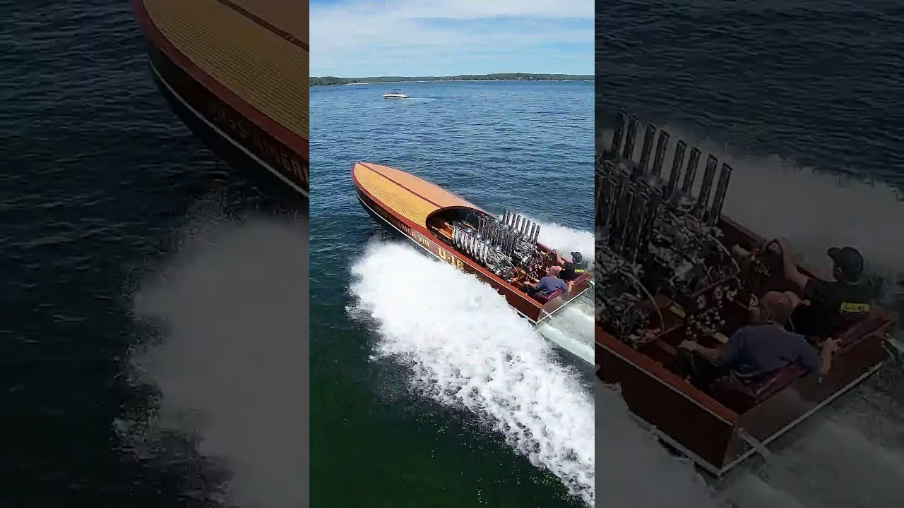 Mind Blowing Twin V 16 Engines On Wooden Boat WoodenBoat