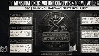 Mensuration 3D: All Volume Formulas for Competitive Exams | SSC, RRB, UP Police